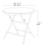 ⁦ترابيزة دائرية 80 سم - C 80 أبيض⁩ - الصورة ⁦3⁩