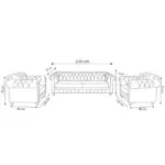 ⁦طقم انترية جلد مكتبى كود GL HC SHESTERFIELD⁩ - الصورة ⁦2⁩