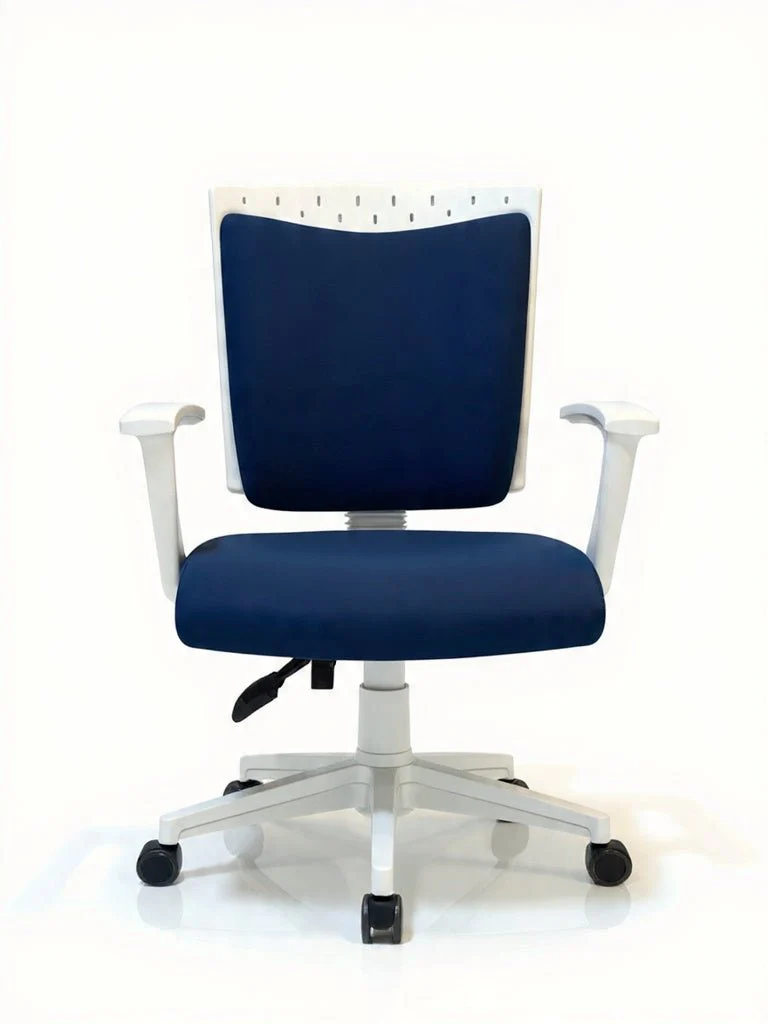 ⁦جلاكسي كرسي مكتب طبي قماش متحرك فريم ابيض⁩ - الصورة ⁦1⁩