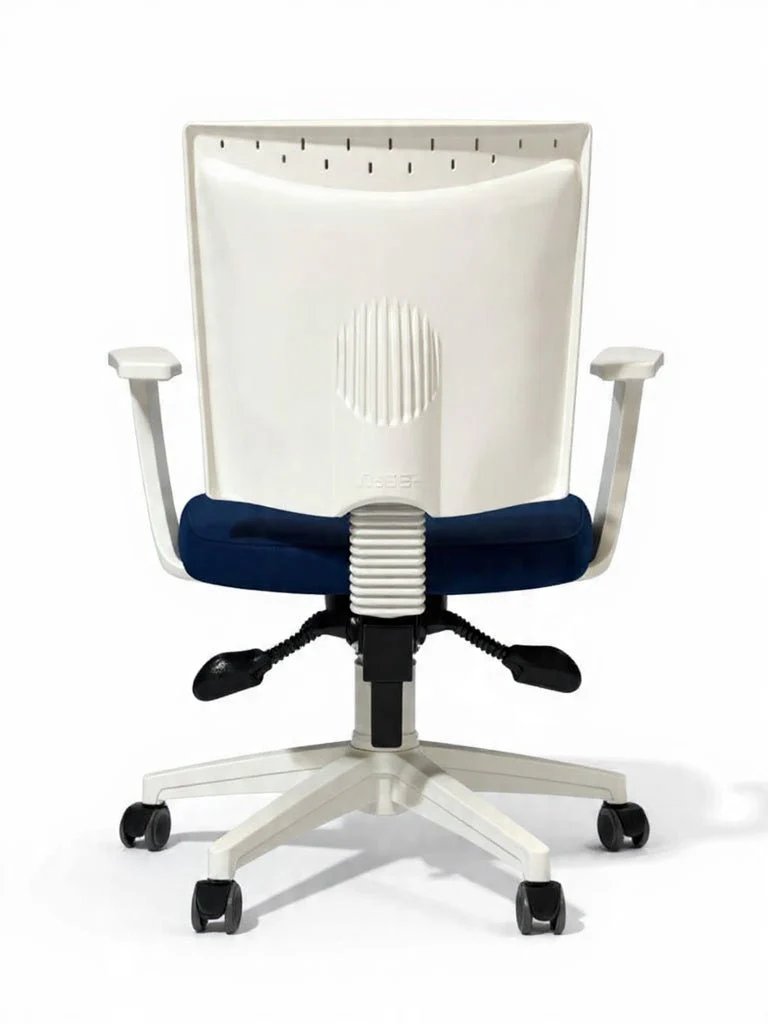 ⁦جلاكسي كرسي مكتب طبي قماش متحرك فريم ابيض⁩ - الصورة ⁦4⁩