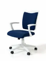 ⁦جلاكسي كرسي مكتب طبي قماش متحرك فريم ابيض⁩ - الصورة ⁦5⁩