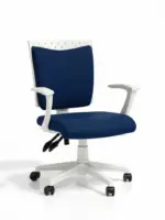 ⁦جلاكسي كرسي مكتب طبي قماش متحرك فريم ابيض⁩ - الصورة ⁦6⁩