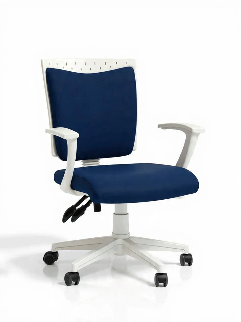 ⁦جلاكسي كرسي مكتب طبي قماش متحرك فريم ابيض⁩ - الصورة ⁦6⁩