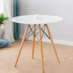 ترابيزة قرص MDF بأرجل خشب زان وشاسيه حديد GLHT 001